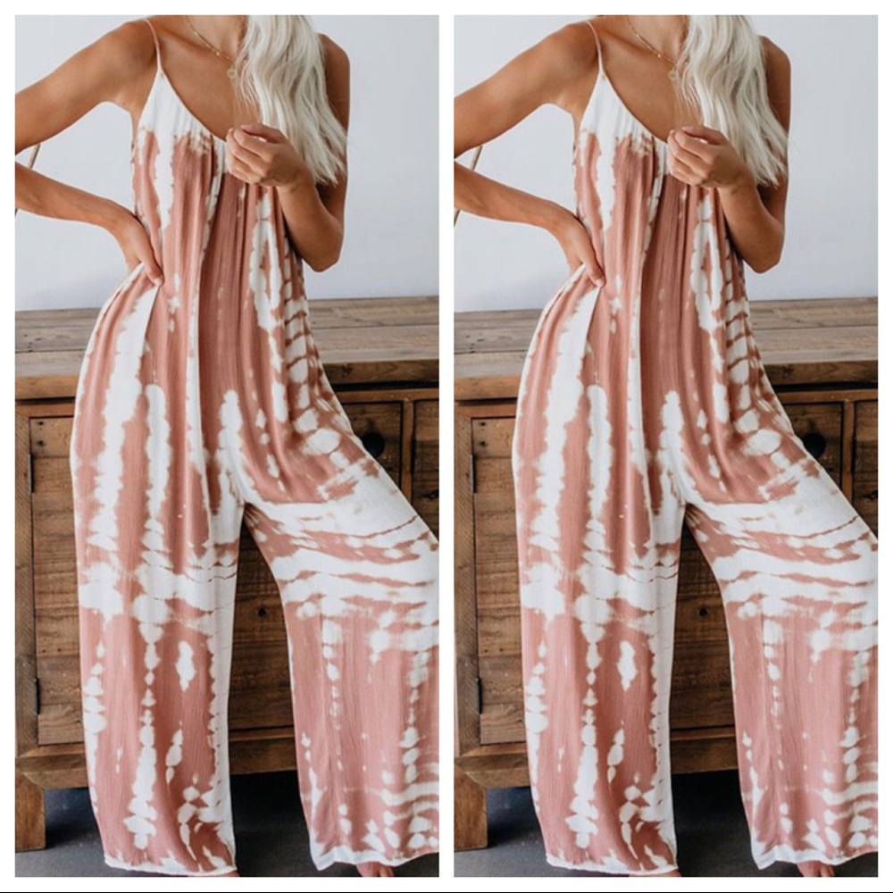 Boho chic tie dye beach boho jumpsuit romper - Picture 2 of 3